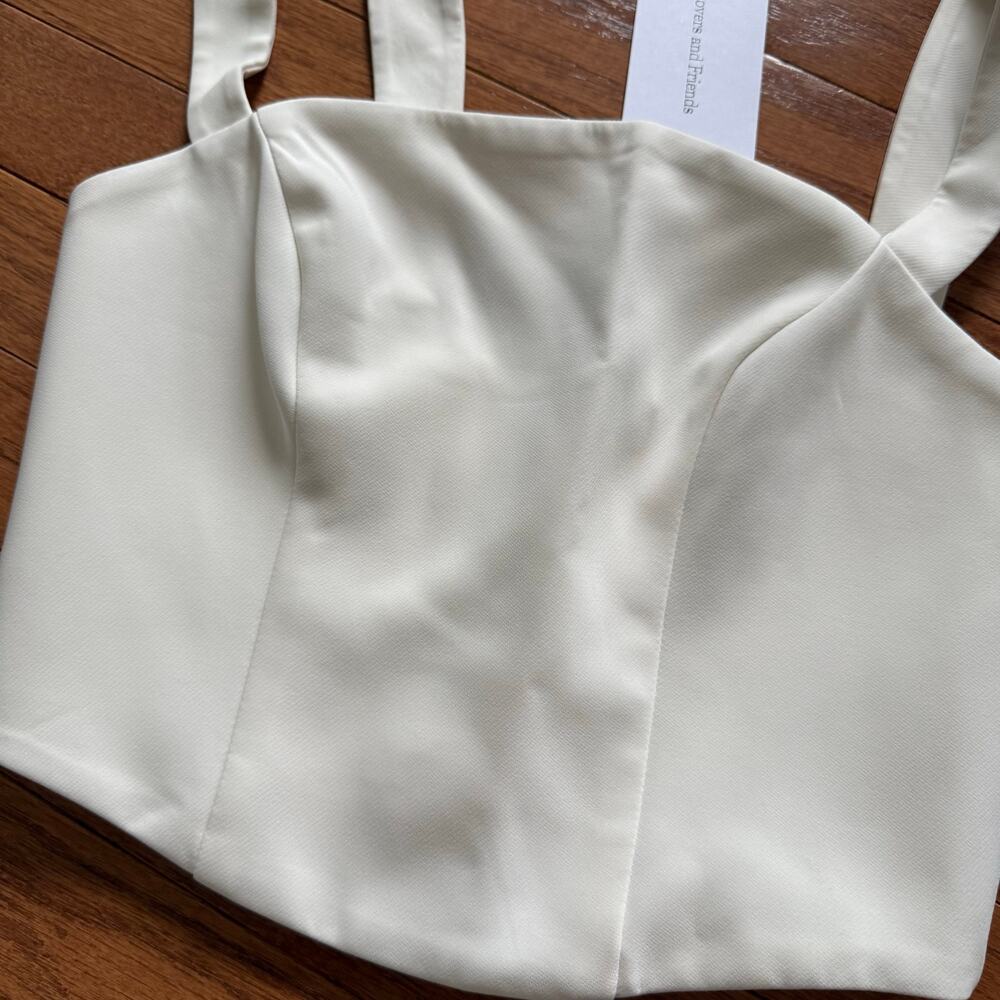 Lovers and Friends | NEW White Corset Style Jacqueline Tank Top Preppy Summer - Picture 4 of 9